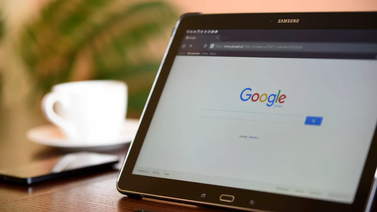 Bing ranking factors & algorithms — The Complete Guide — Black Samsung Tablet on Google Page